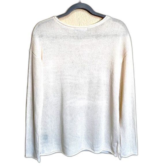 Marled Ivory sweater women Stars & Stripes long sleeve knit sweater size S - Picture 2 of 8